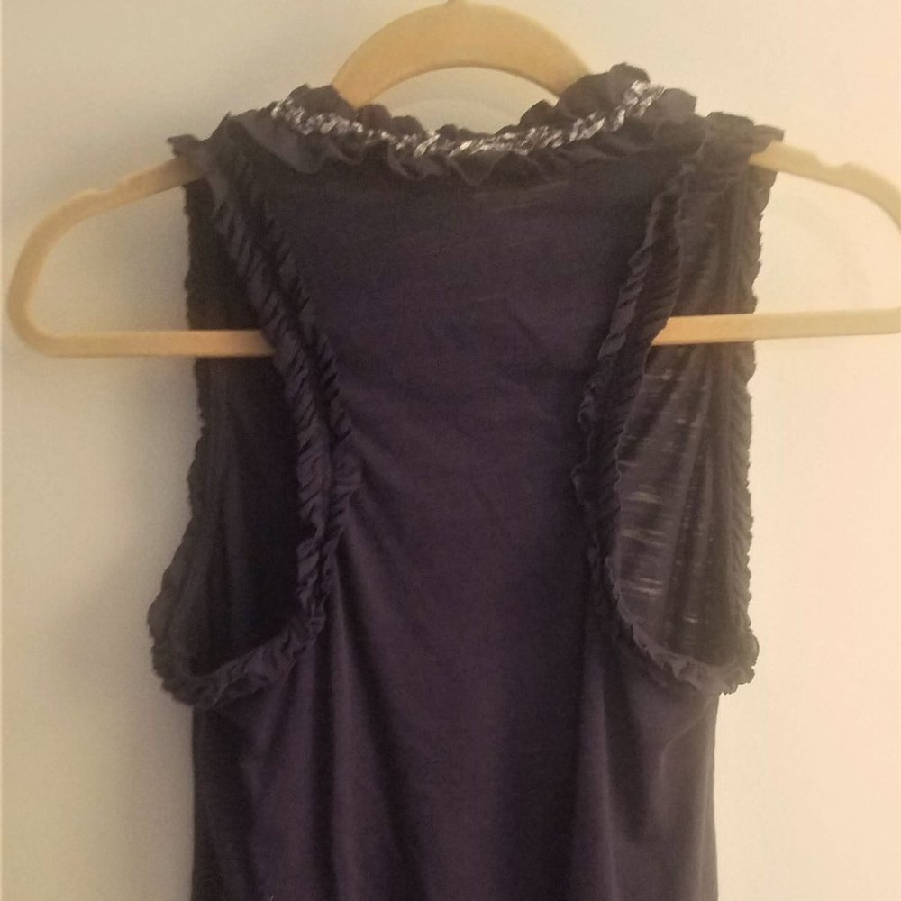 One September Navy Ruffle V-Neck Racerback - Picture 4 of 4